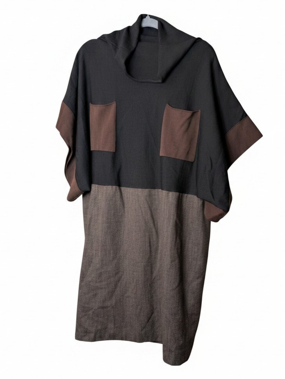 Pier Antonio Gaspari cowl Asymmetric Tunic Dress Wool Blend 42 Italy lagonlook